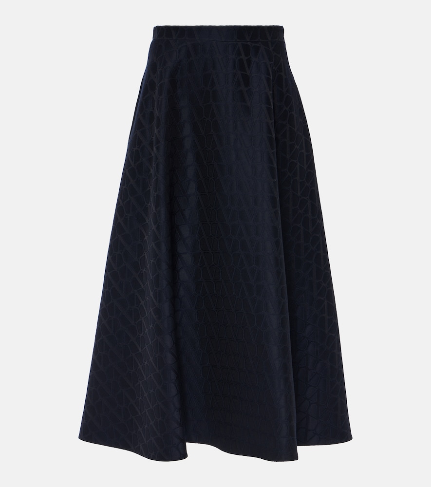 Valentino Women's Blue Toile Iconographe Crepe Couture Midi Skirt UK Size 8 - Mytheresa