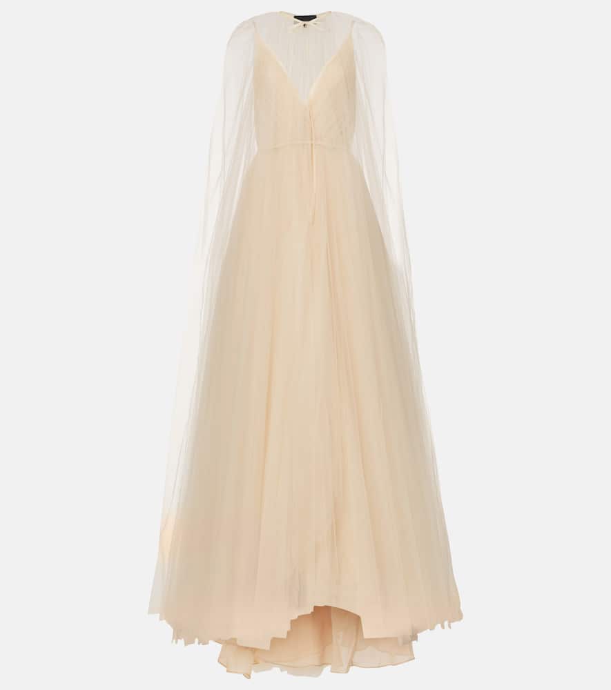 Costarellos Cassandra caped gown