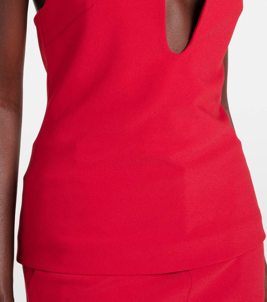 Attico Halterneck Top In Red