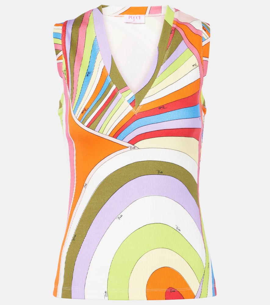 Iride ribbed-knit cotton tank top