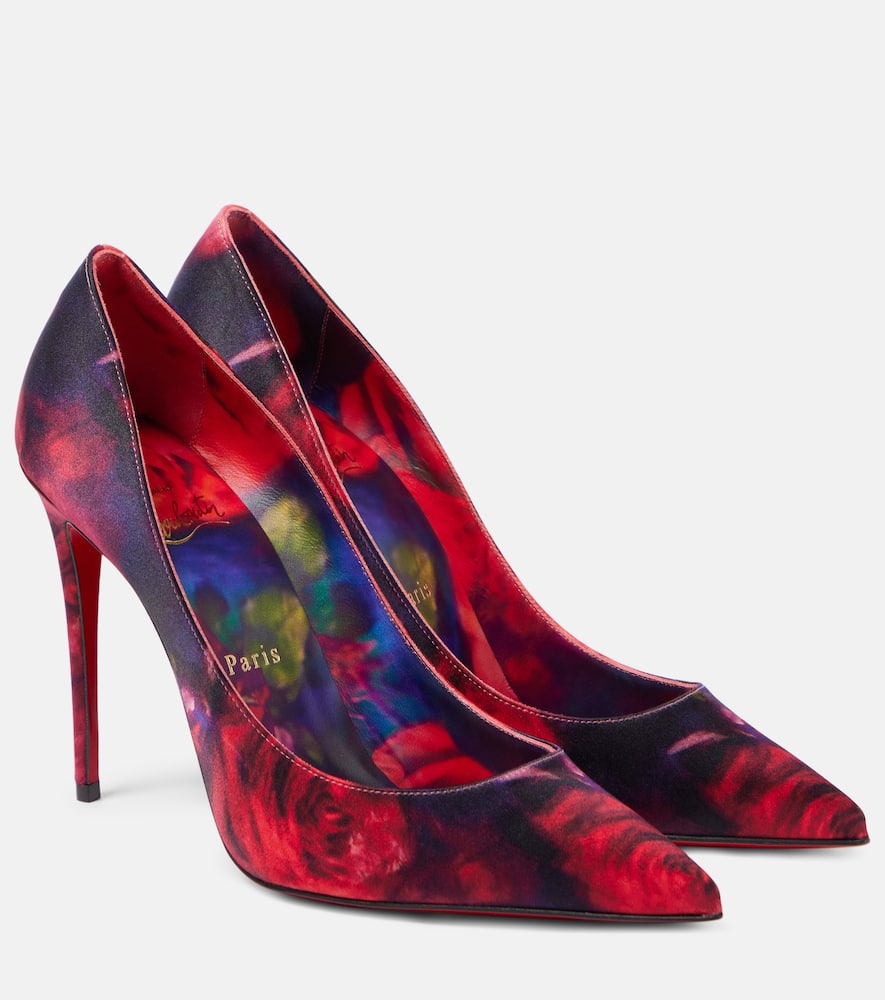Christian Louboutin Kate 100 Crepe Satin Pumps In Multicoloured