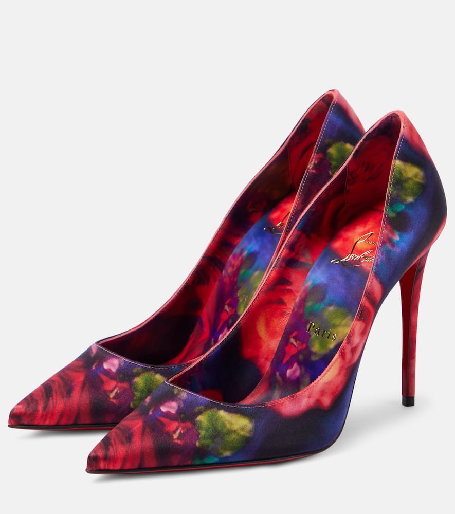 Christian Louboutin Kate 100 Crepe Satin Pumps In Multicoloured
