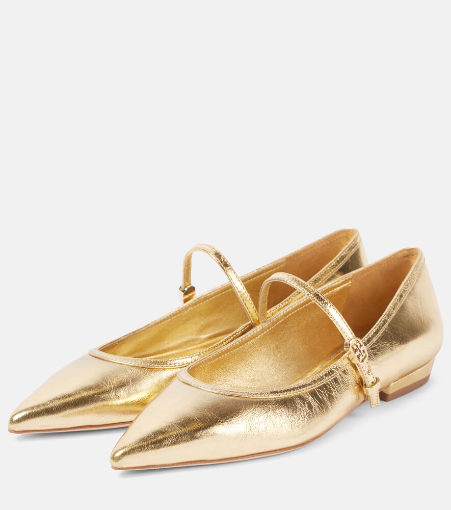  Tory Burch Tory Burch Metallic Leather Mary Jane Flats 