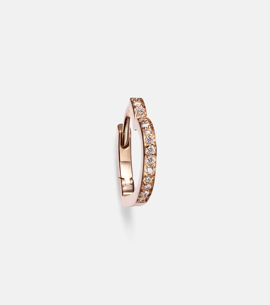 Repossi Antifer Heart Small 18kt gold single hoop earring with diamonds