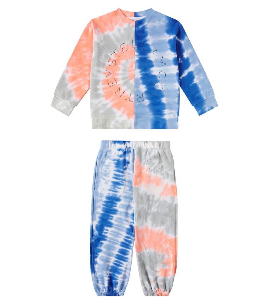 Stella Mccartney Tie-dye Cotton Sweatshirt And Sweatpants Set In Multicoloured