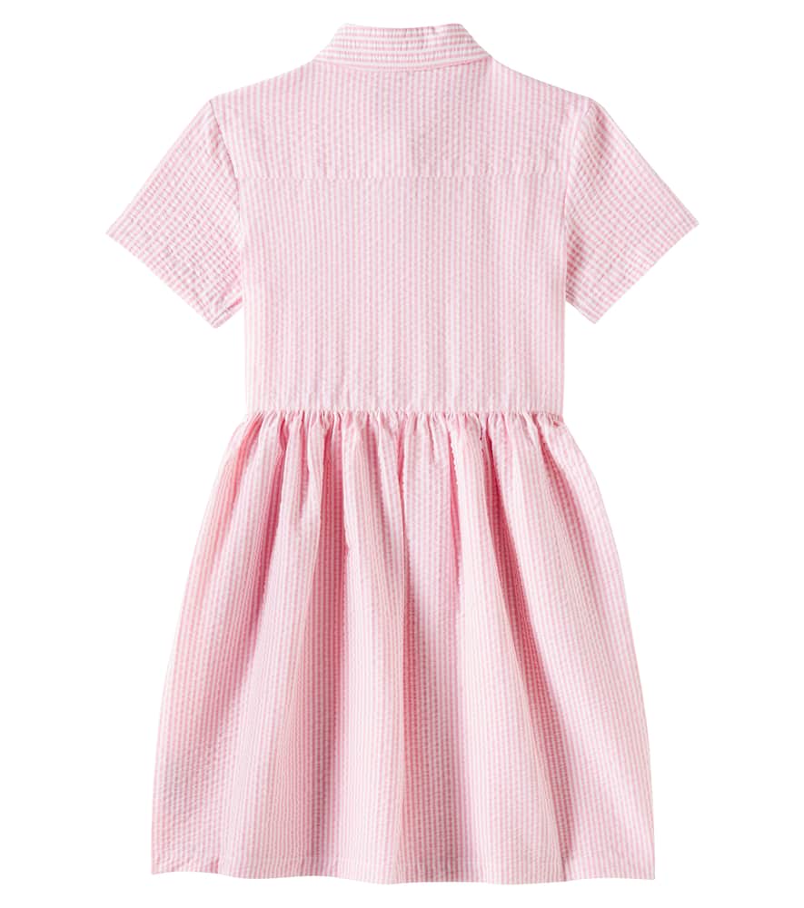 Il Gufo Striped Cotton Dress In Pink