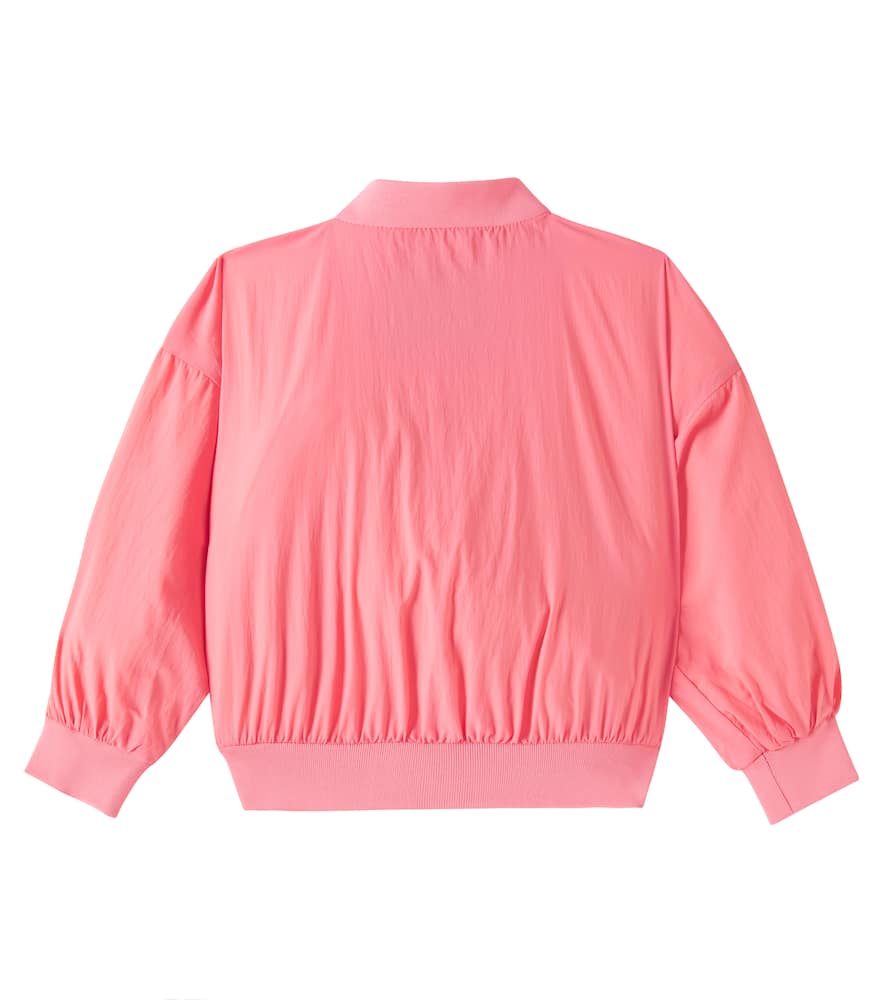 Mini Rodini Flundra Embroidered Bomber Jacket In Pink