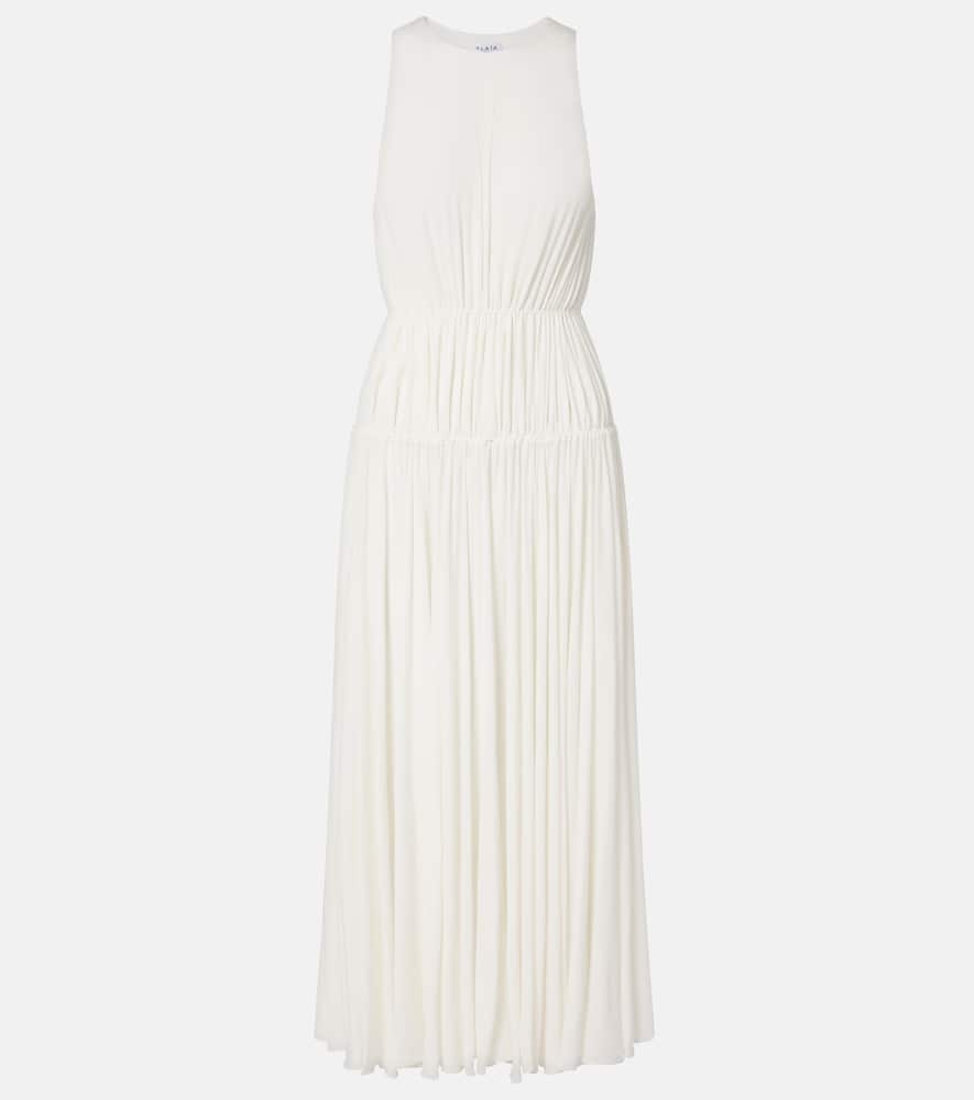 Alaïa Gathered jersey maxi dress
