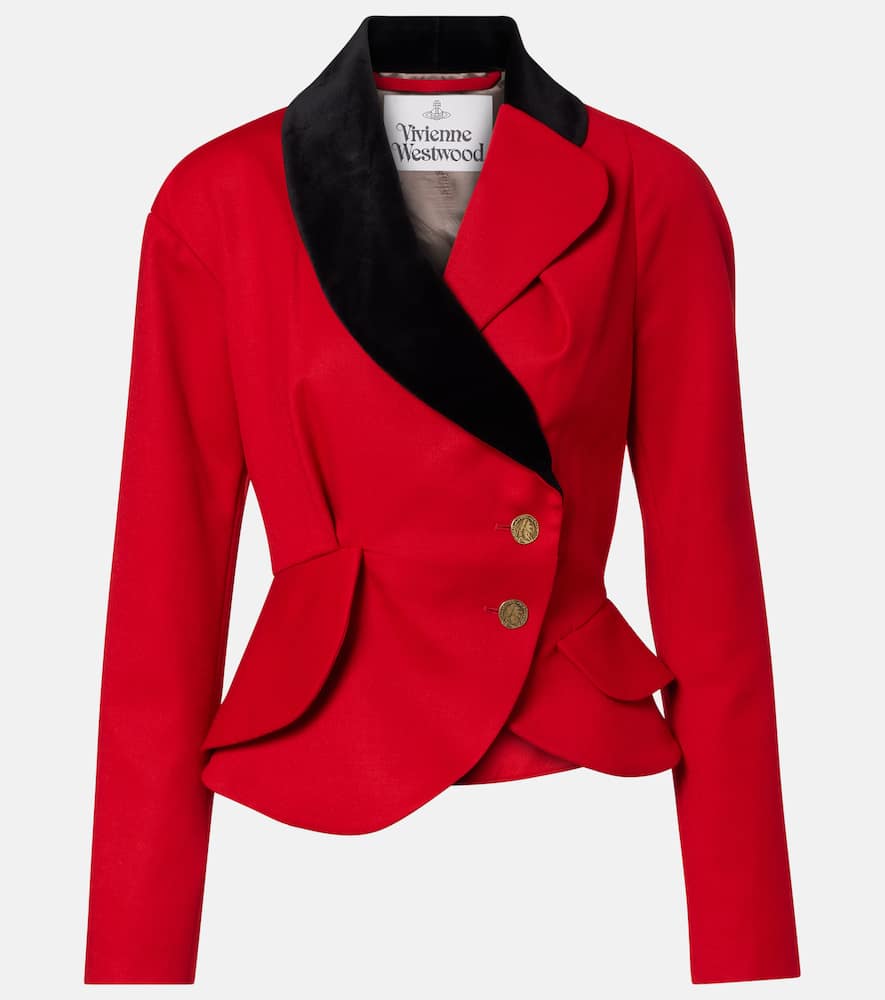 Vivienne Westwood Stormy Asymmetric Virgin Wool Jacket In Red