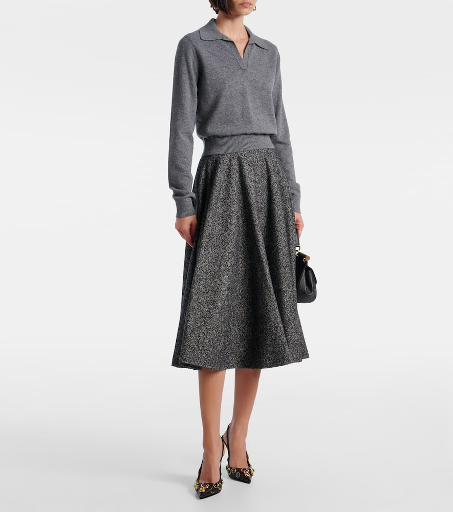 Dolce & Gabbana Cashmere Polo Sweater In Gray
