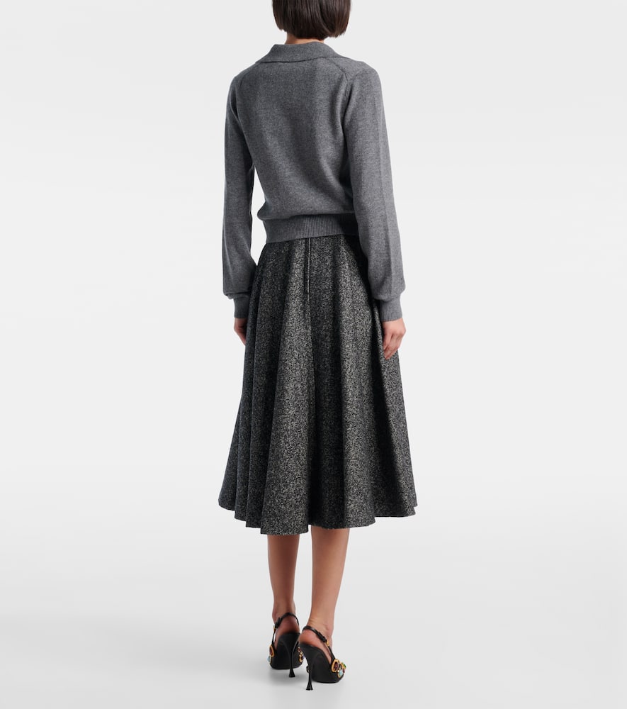 Dolce & Gabbana Cashmere Polo Sweater In Gray