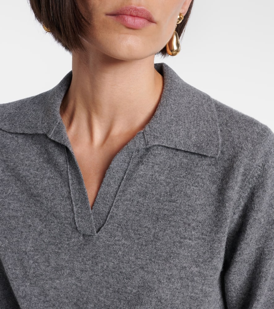 Dolce & Gabbana Cashmere Polo Sweater In Gray