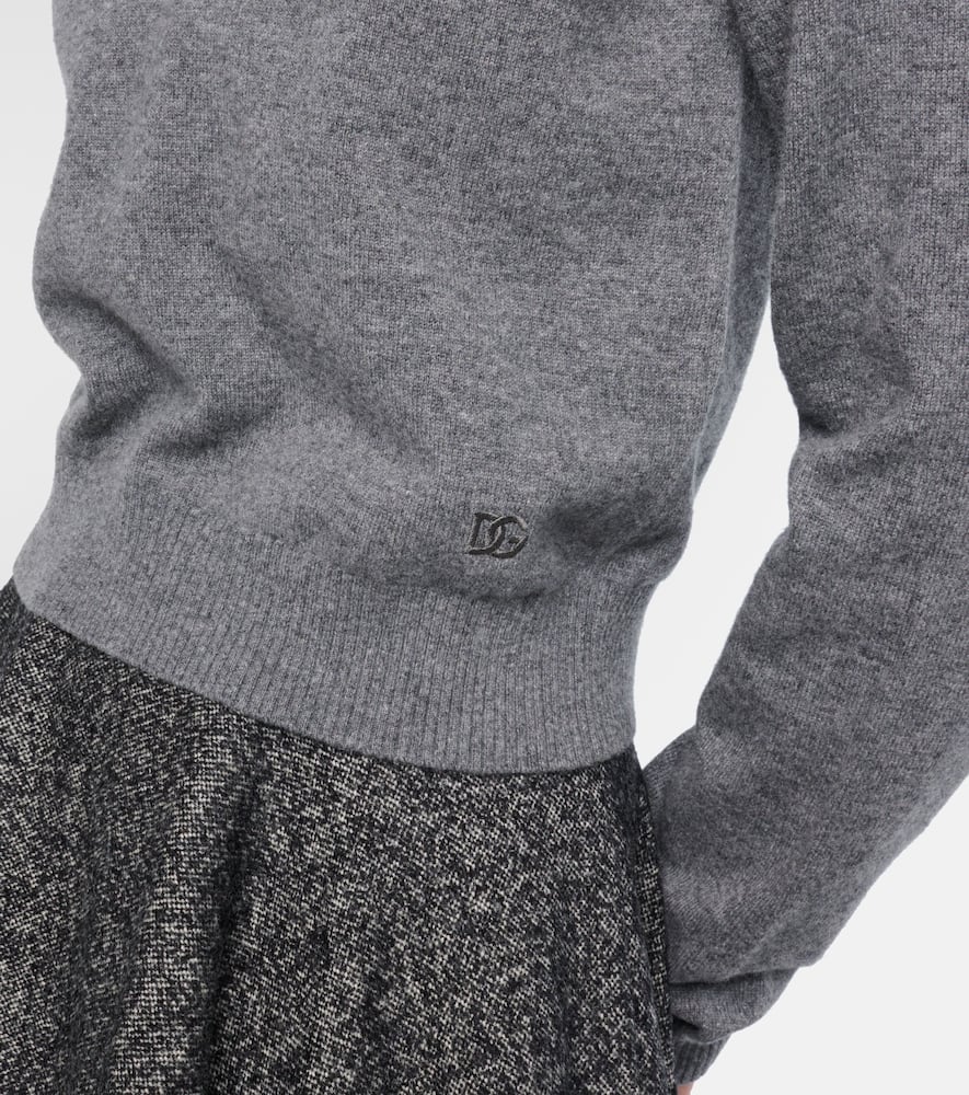 Dolce & Gabbana Cashmere Polo Sweater In Gray