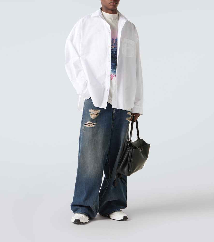  Balenciaga Balenciaga Hemd Aus Jersey Und Popeline 