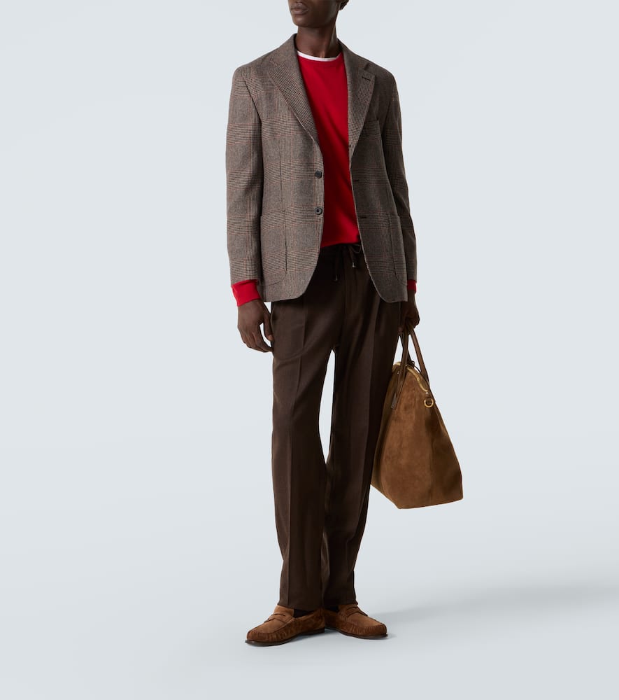 Rubinacci Checked Wool Blazer In Brown
