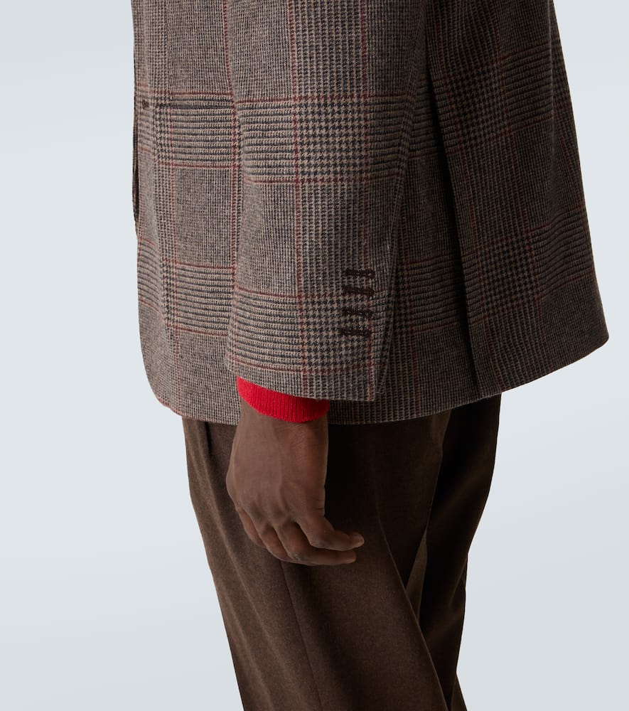 Rubinacci Checked Wool Blazer In Brown