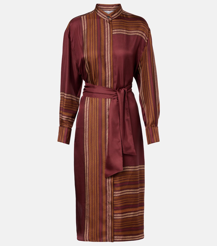 Max Mara Pietre Printed Silk Wrap Dress In Multi