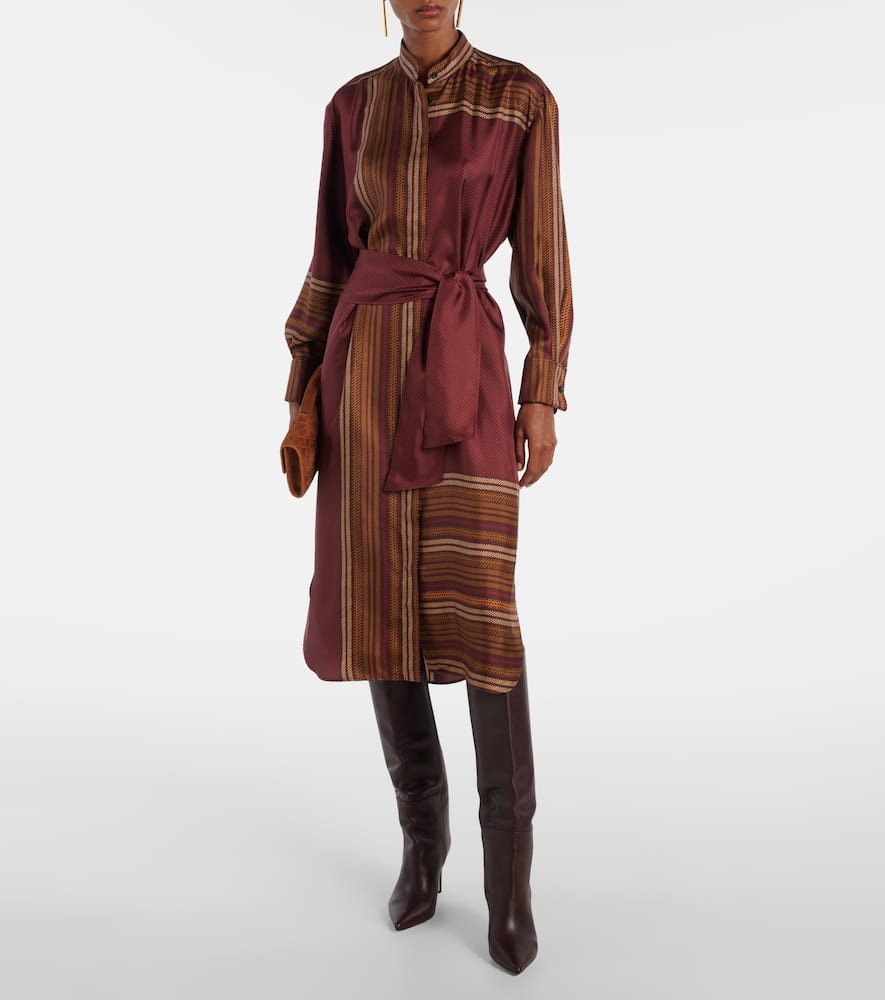 Max Mara Pietre Printed Silk Wrap Dress In Multi