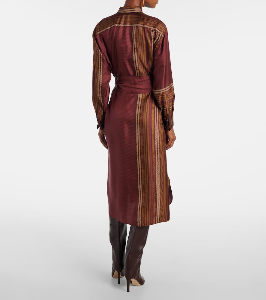 Max Mara Pietre Printed Silk Wrap Dress In Multi