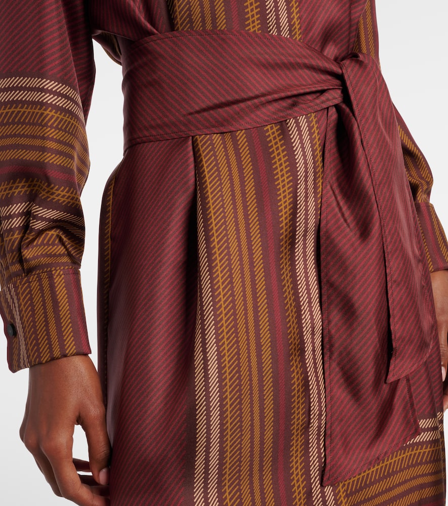 Max Mara Pietre Printed Silk Wrap Dress In Multi