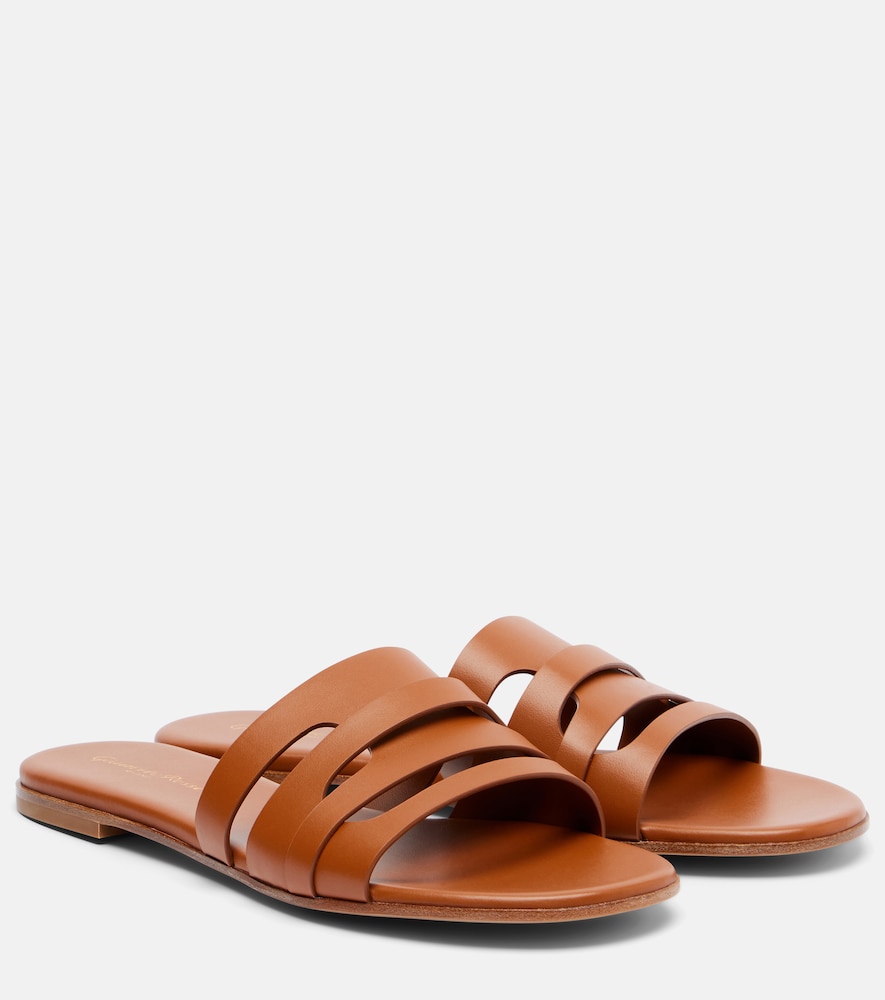 Gianvito Rossi Nora leather slides