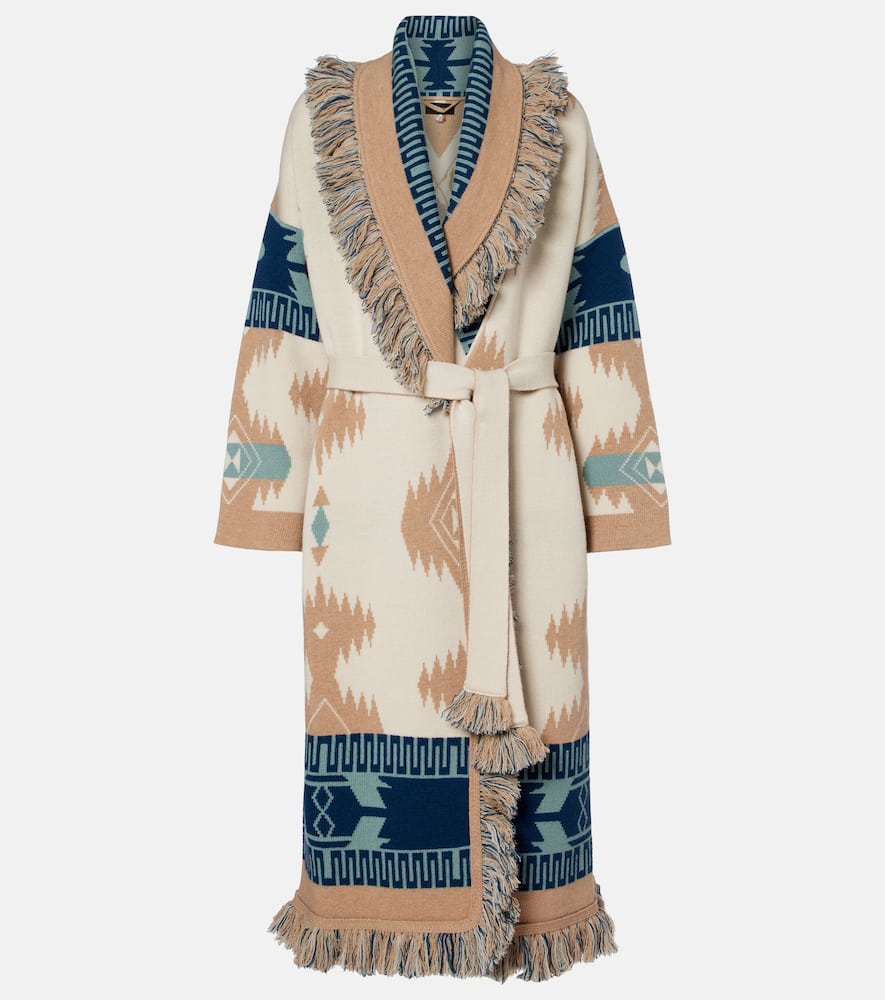 Alanui Icon Jacquard Virgin Wool Cardigan In Multi