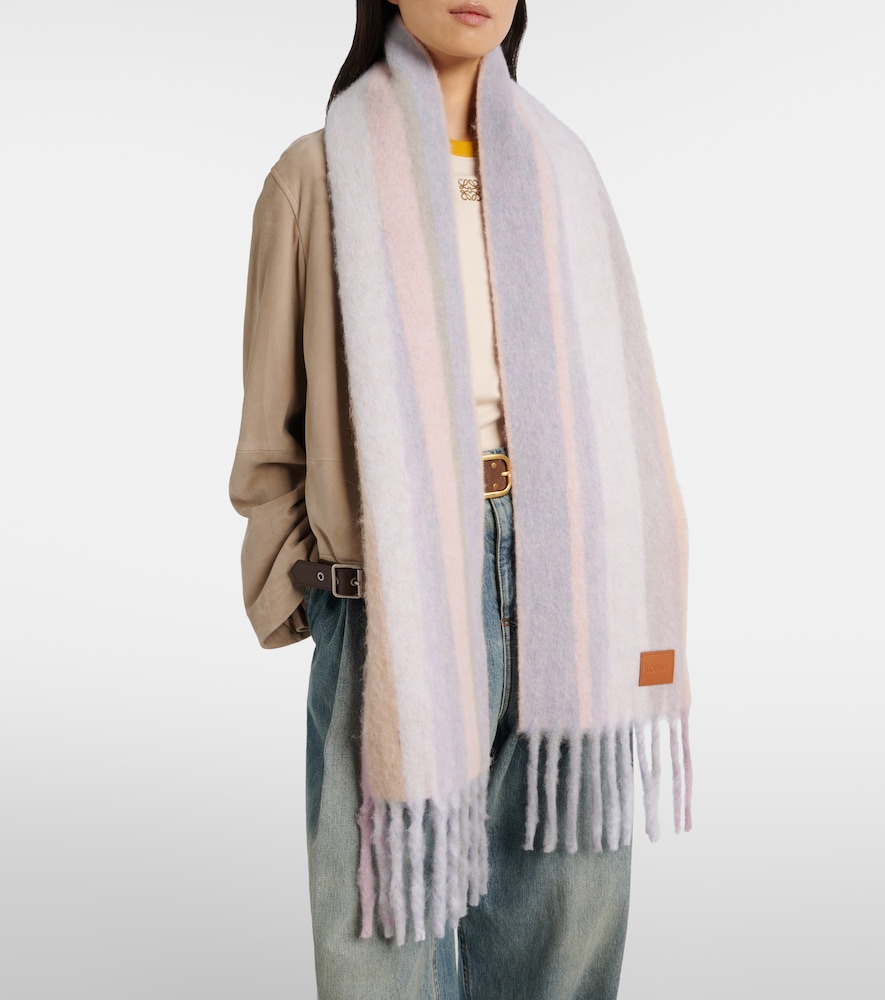 Loewe Striped alpaca and wool-blend scarf