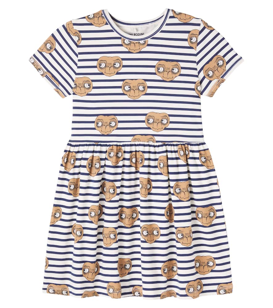 Mini Rodini Kids' X E. T. Striped Cotton-blend Jersey Dress In Multi