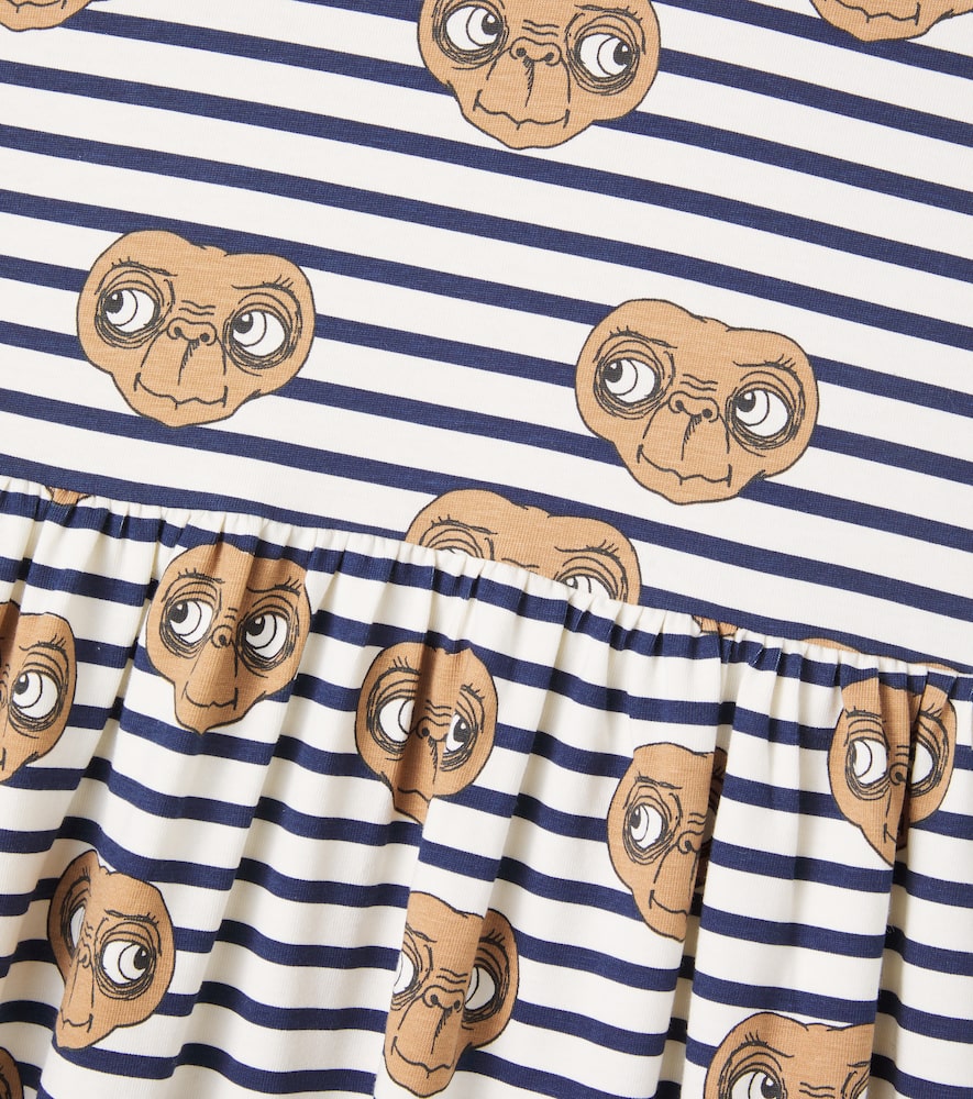 Mini Rodini X E. T. Striped Cotton-blend Jersey Dress In Multi