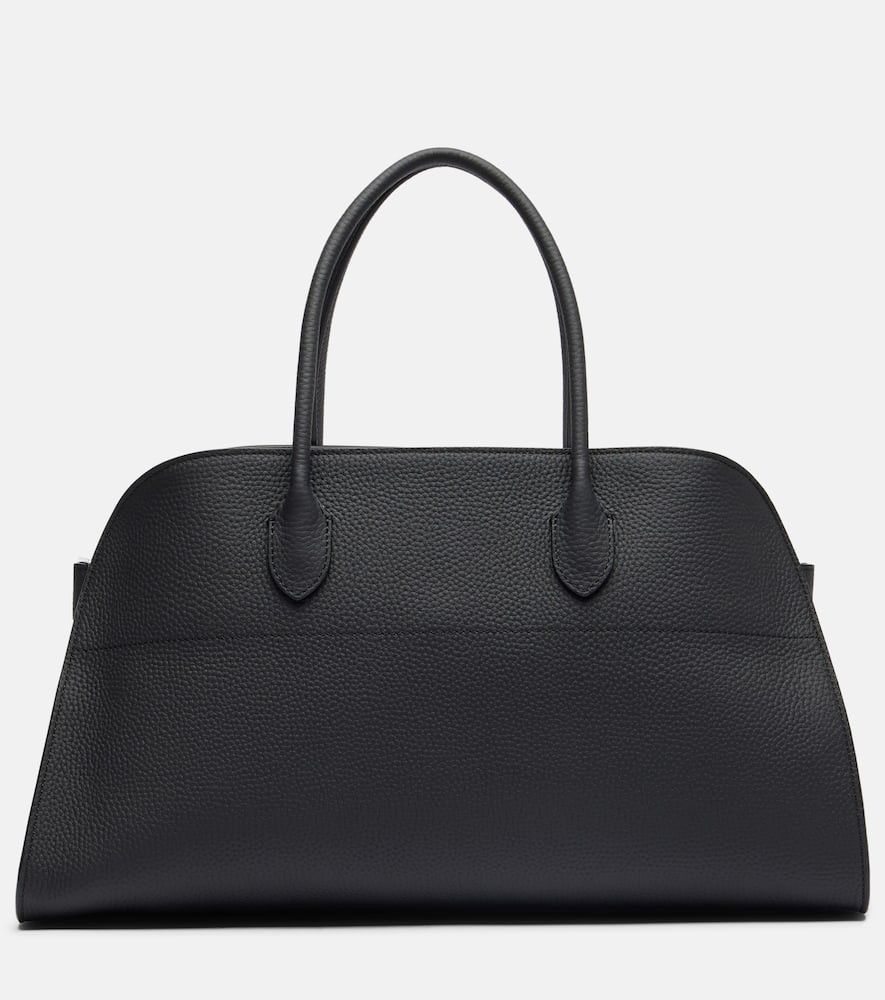 The Row Margaux East-west Leather Tote Bag In Blue