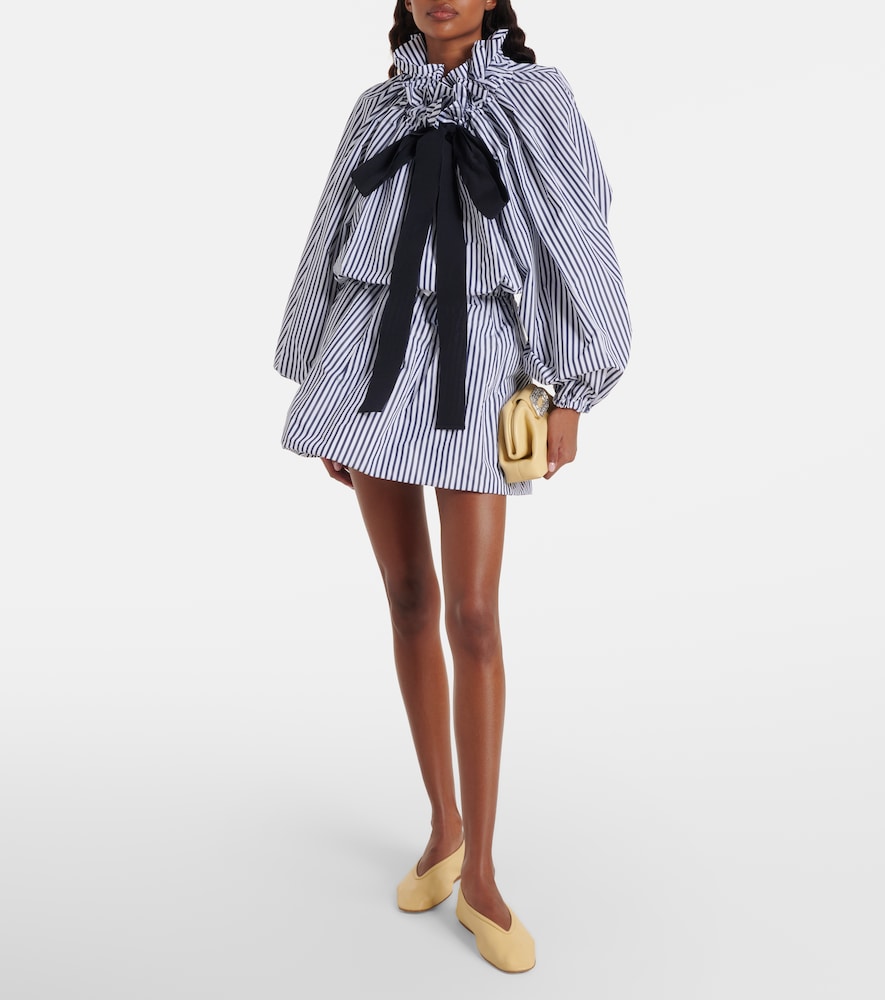  Patou Patou Striped Gathered Blouse 