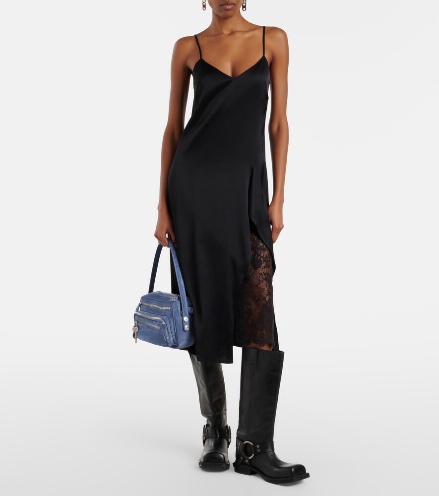  Acne Studios Acne Studios Slipdress Aus Satin Mit Spitze 