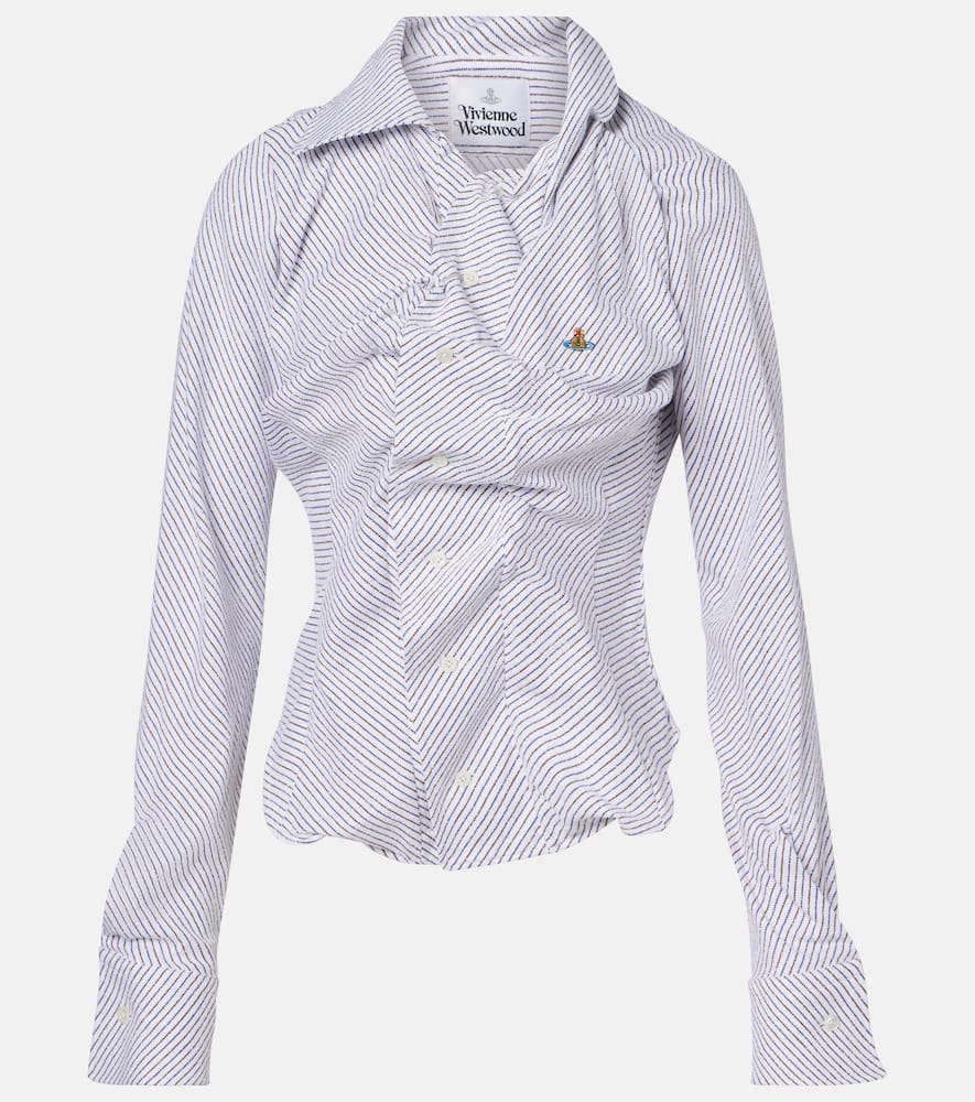 Camicia in popeline di misto cotone a righe