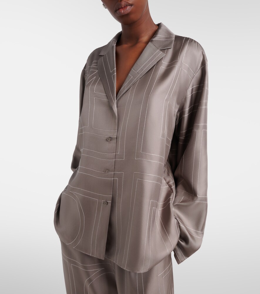 Toteme Toteme Monogram Silk Twill Pajama Shirt 