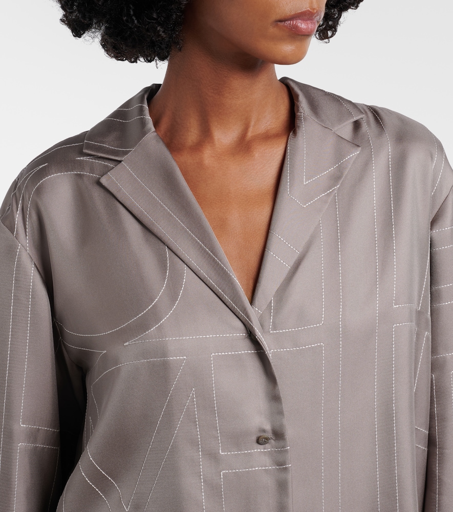  Toteme Toteme Monogram Silk Twill Pajama Shirt 