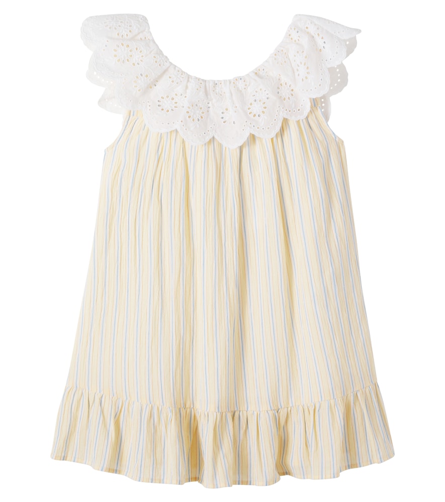 Louise Misha Danya Embroidered Striped Cotton Dress