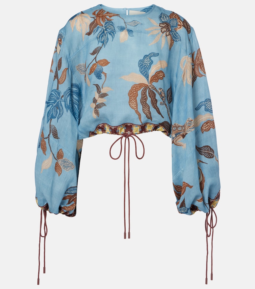 Alémais Georgie cropped printed top