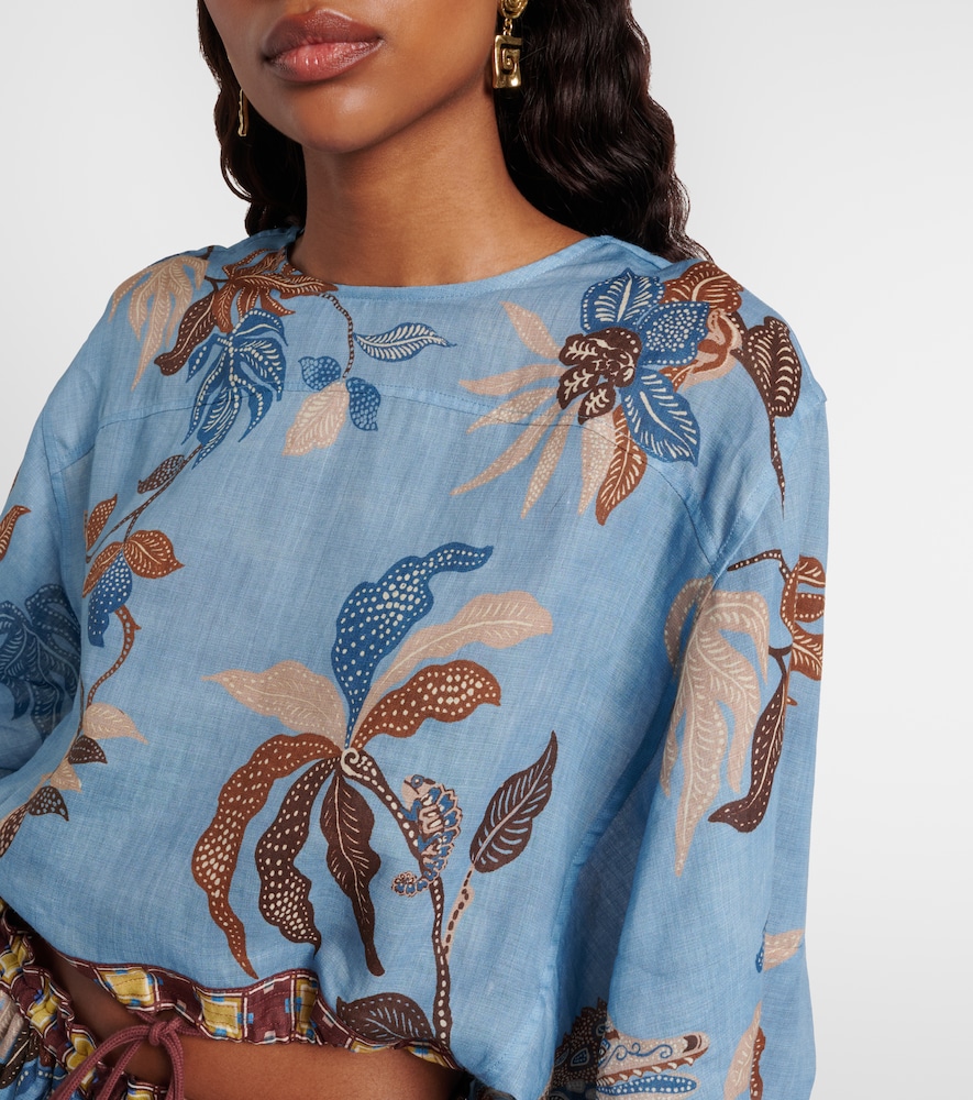 tuscan blue embroidered floral maxi dress Veronica Beard Clem Floral Maxi Dress | Blue Jay Multi