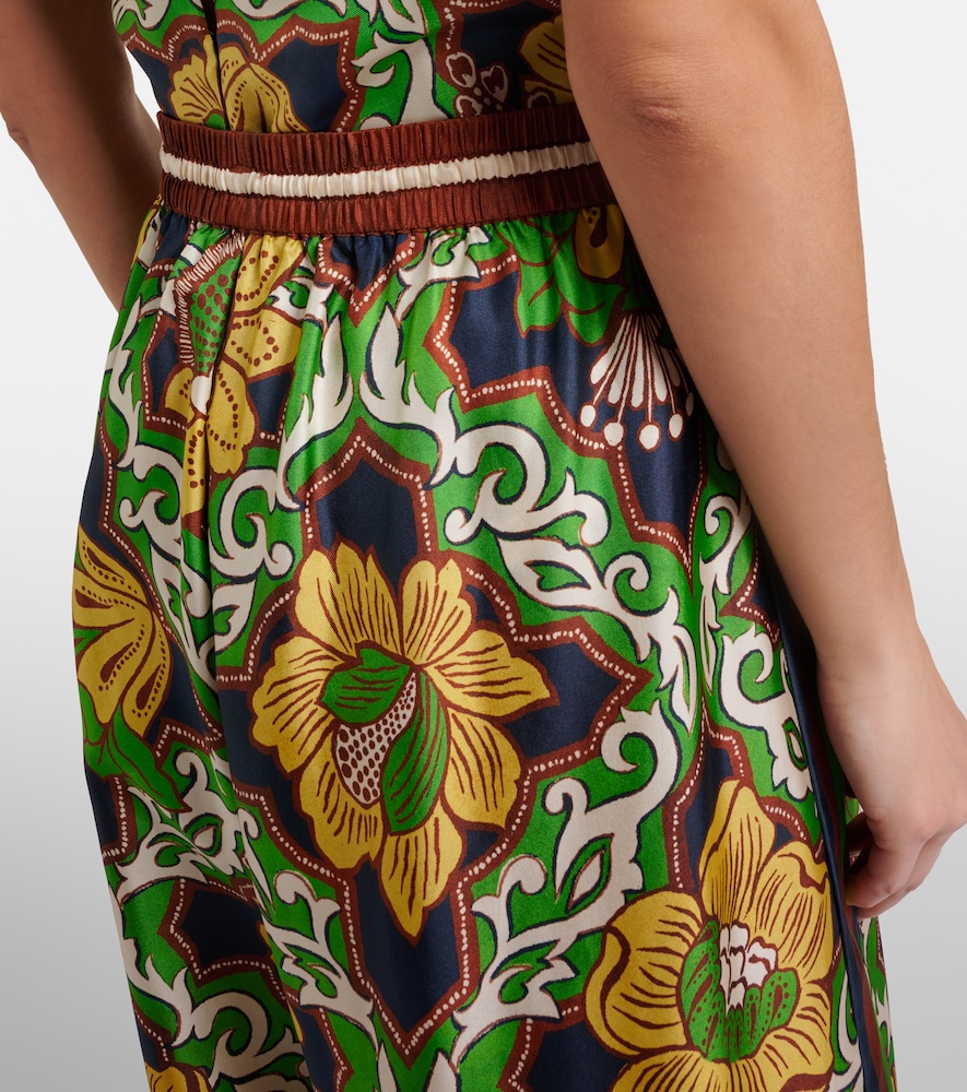 Alémais Liana Printed Silk Satin Palazzo Pants