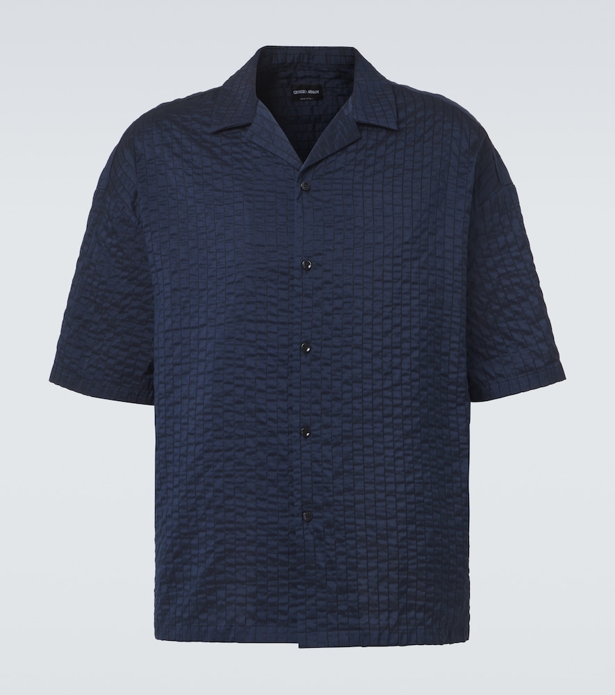 Giorgio Armani Seersucker bowling shirt