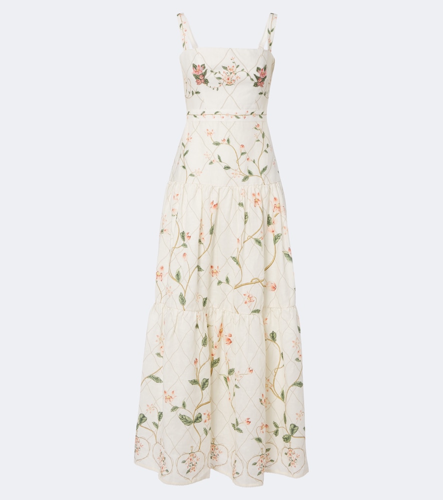 Besticktes Maxikleid Lima aus Leinen