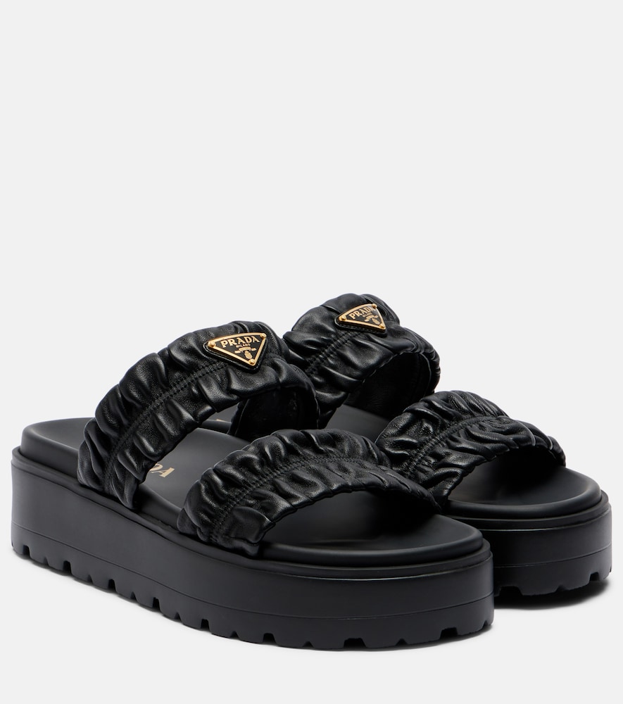 Prada Matelassé leather platform sandals