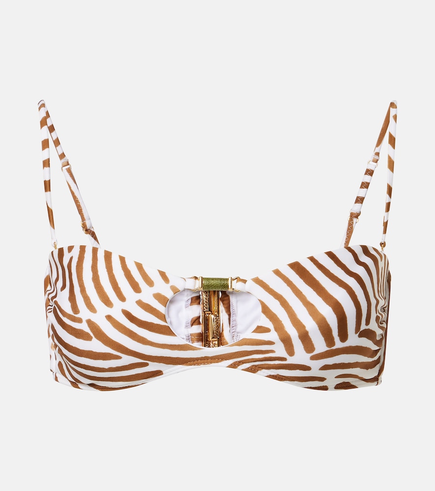 Vix Paula Hermanny Pam Printed Bandeau Bikini Top In Weiss