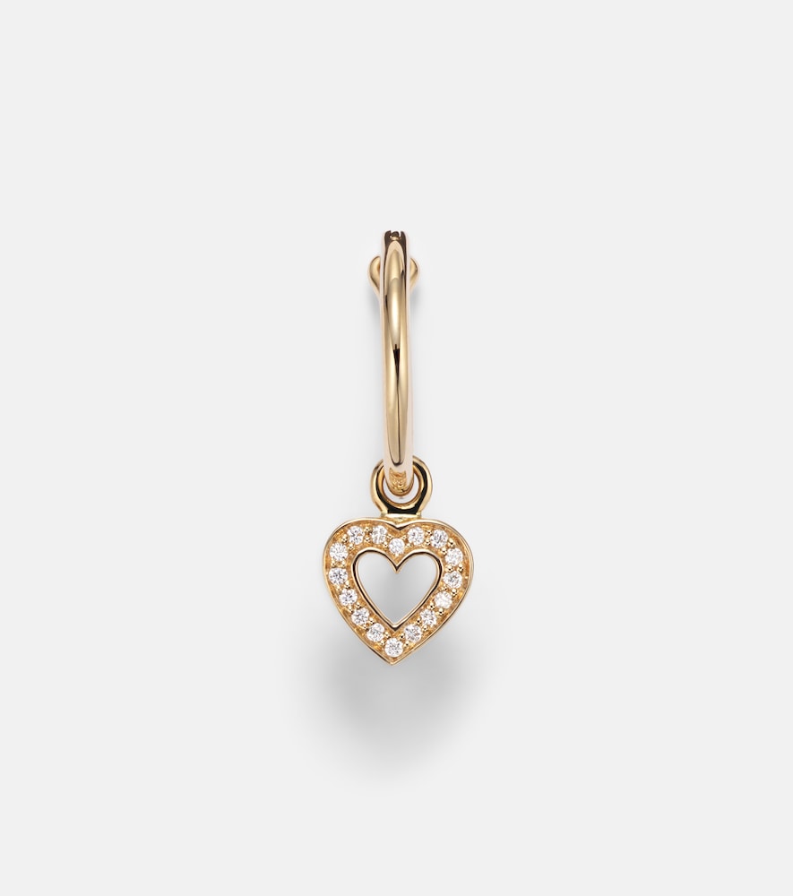 Sophie Bille Brahe Lettre De Mini Caur 18kt gold single hoop earring with diamonds | Thumbnail 6