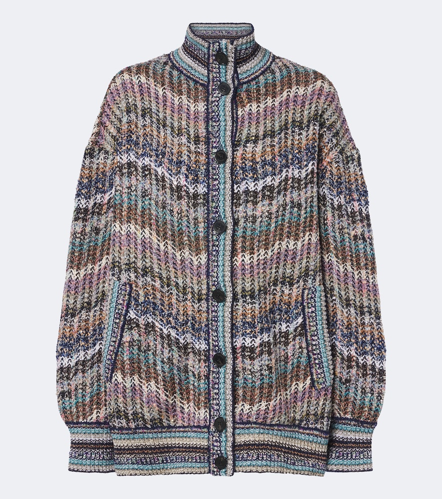 Missoni Zigzag Cotton And Wool-blend Cardigan In Multi