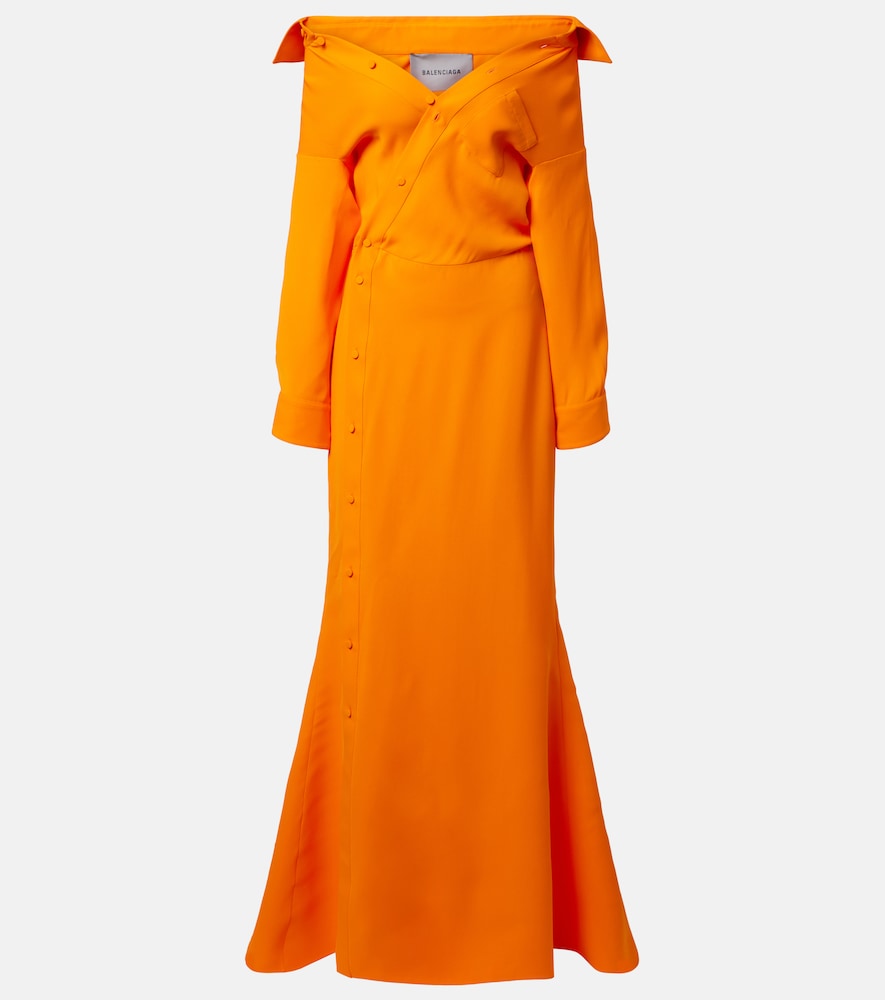 Off-Shoulder-Robe aus Seide