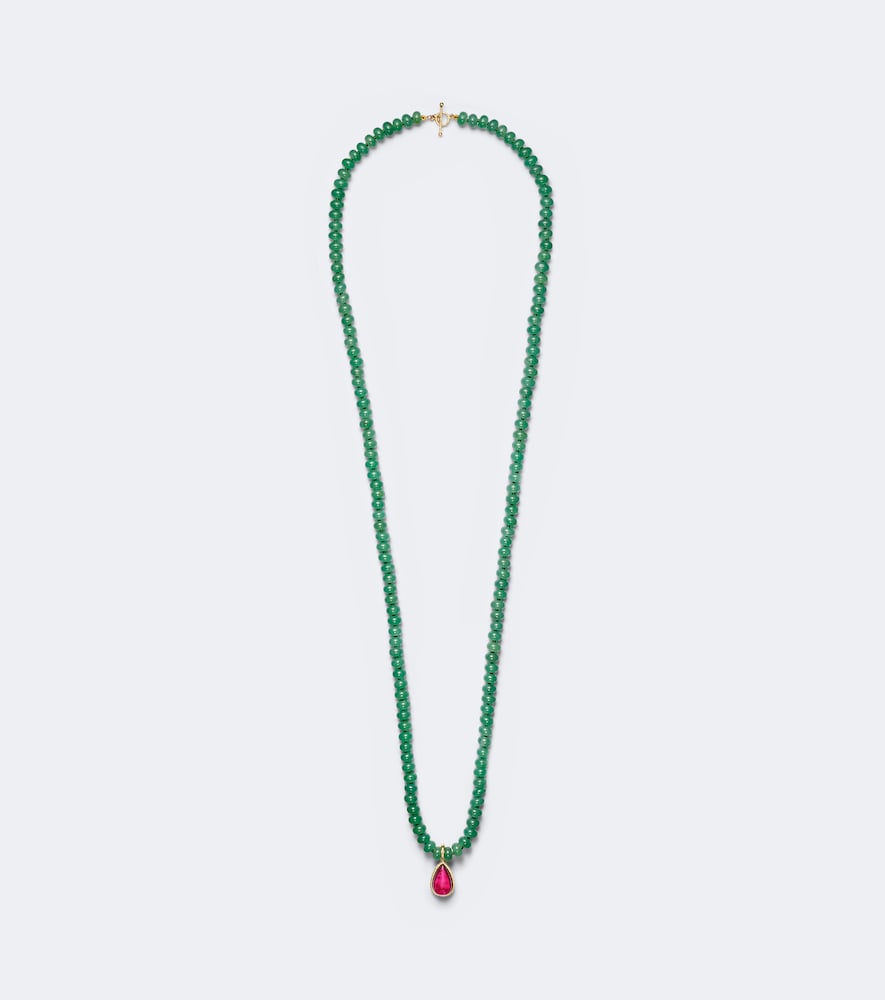 Octavia Elizabeth Collier perles en or 18 ct aventurines et tourmaline 8920$