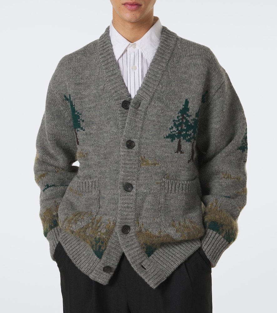 Intarsia Wool And Mohair-Blend Cardigan