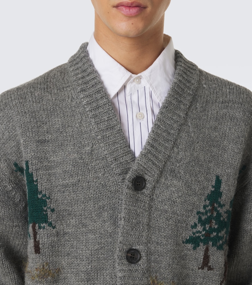 Intarsia Wool And Mohair-Blend Cardigan