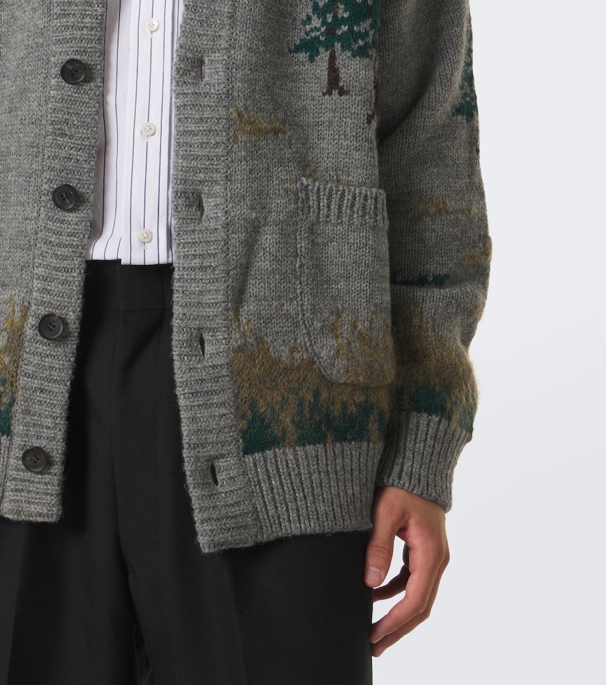 Intarsia Wool And Mohair-Blend Cardigan
